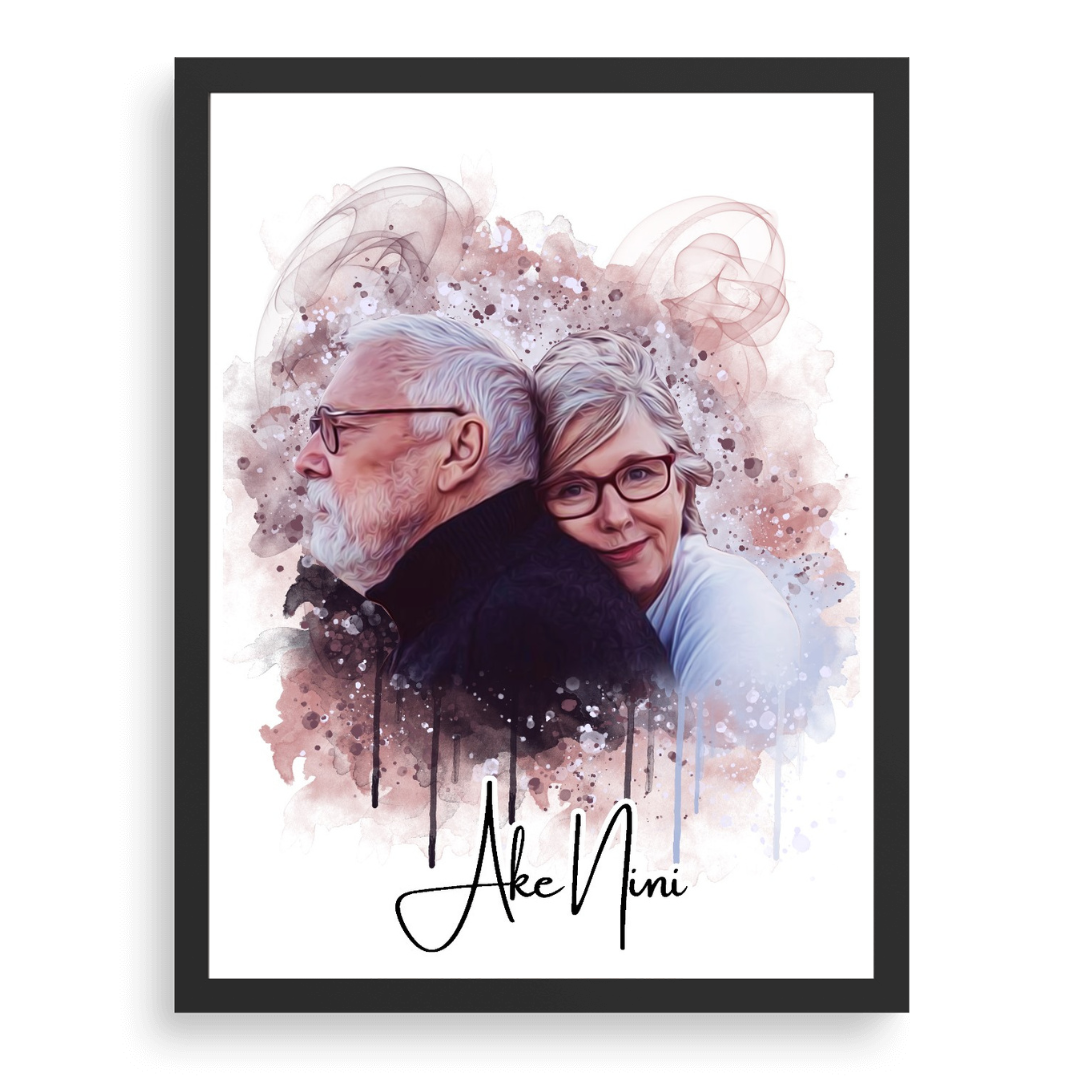 RETRATO ACUARELA EN PAREJA