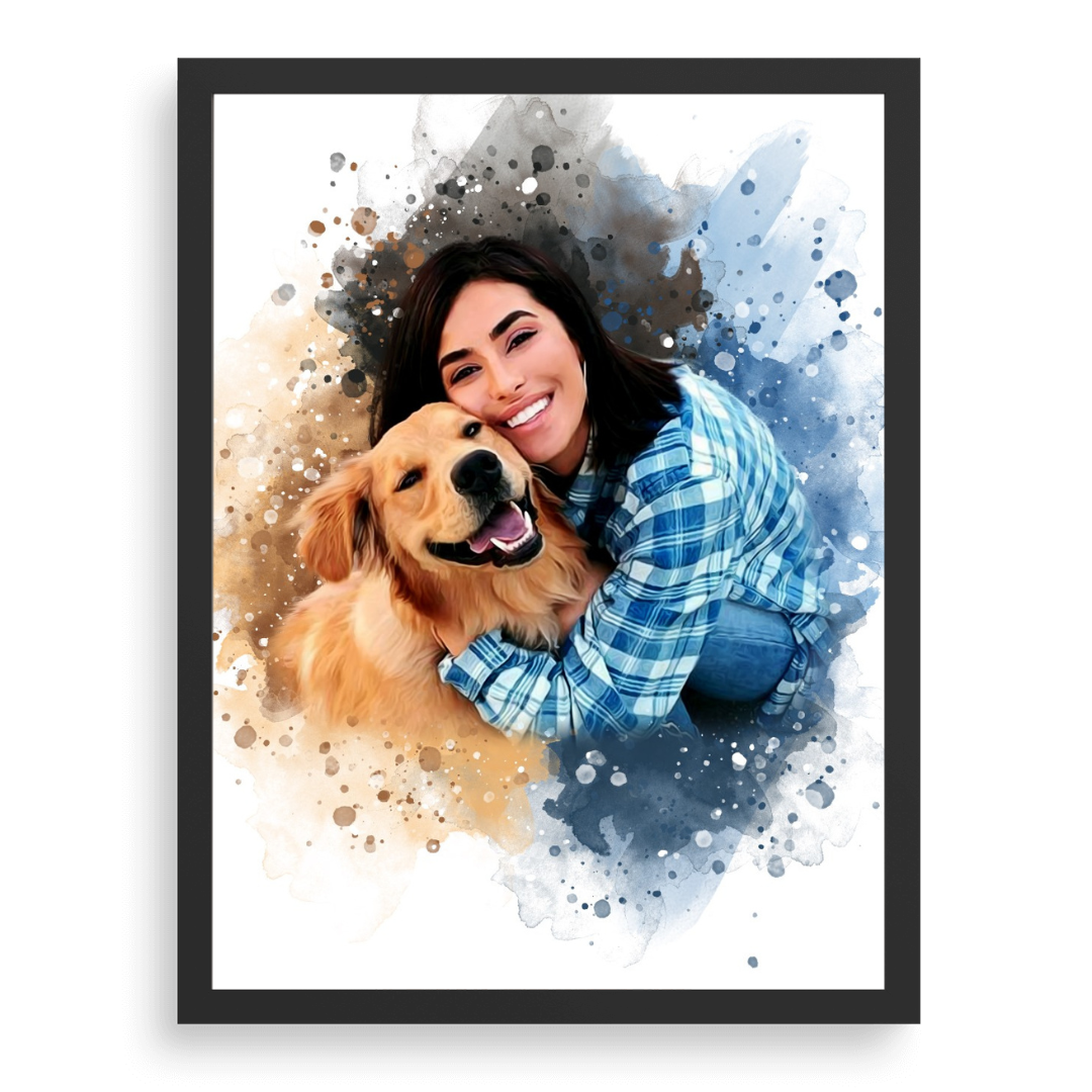 Retrato Acuarela en Familia