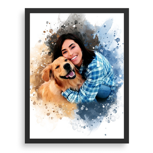 Retrato Acuarela en Familia