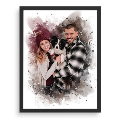 Retrato Acuarela en Familia